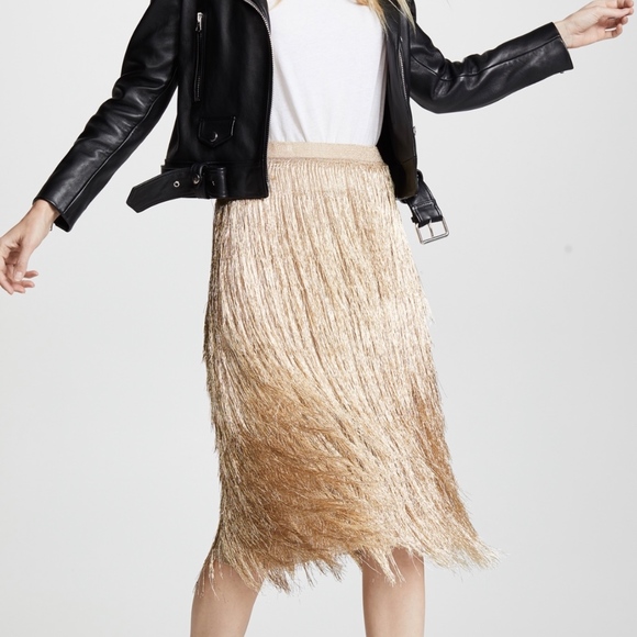 rachel zoe gold fringe dress